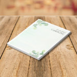 Elegant Eucalyptus Greenery Watercolor Anteckningsblock<br><div class="desc">Den här designen har söt målad, vattenfärg eucalyptus grenar på en målad ljust grönt bakgrund. Klicka på knappen Anpassa om du vill ha mer flexibilitet när du ändrar texten. Det finns variationer i denna utformning, olika pappra typer och samordnade produkter i vår butik, zazzle.com/store/doodlelulu. Kontakta oss om du behöver den...</div>