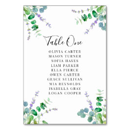 Elegant Eucalyptus Greenery Wedding Bordsnummer