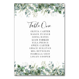 Elegant Eucalyptus Greenery Wedding Bordsnummer
