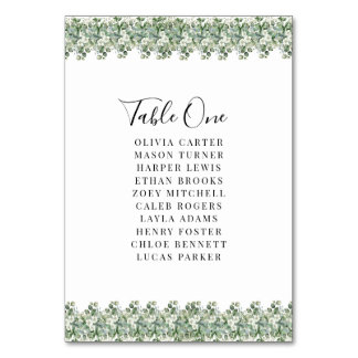 Elegant Eucalyptus Greenery Wedding Bordsnummer
