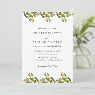 Elegant Eucalyptus Greenery Wedding Inbjudningar