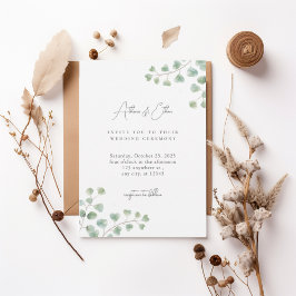 Elegant Eucalyptus Greenery Wedding Invitation Inbjudningar