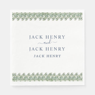 Elegant Eucalyptus Greenery Wedding Napkins Pappersservett