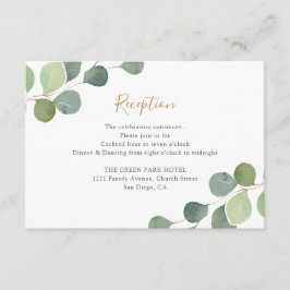 Elegant Eucalyptus Greenery Wedding Reception Tilläggskort
