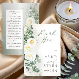 Elegant Eucalyptus Greenery Wedding Thank You Card Tack Kort