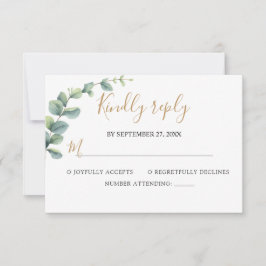 Elegant Eucalyptus Grönska Bröllop OSA Kort