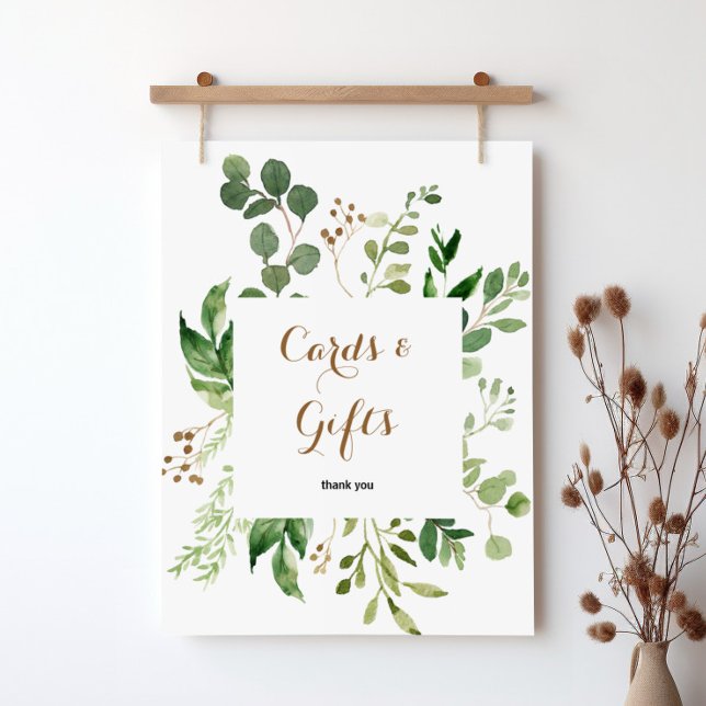 Elegant Eucalyptus Grönska Kort och Presentkort Poster (Skapare uppladdad)