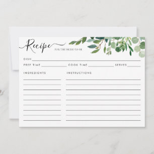 Elegant Eucalyptus Grönt Möhippa Recept Card