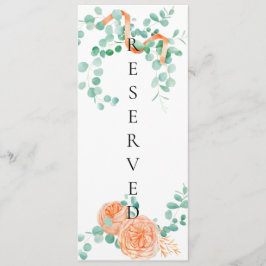 Elegant Eucalyptus Grönt Peach Blommigt Ordförande Meny