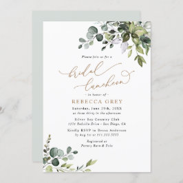 Elegant Eucalyptus Guld Greenery Möhippa Luncheon Inbjudningar