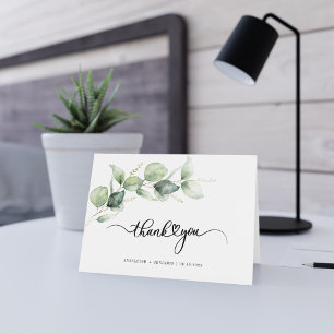 Elegant Eucalyptus Hand-Lettered Greenery Wedding Tack Kort