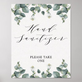 Elegant Eucalyptus Handdesinfektionsskylt Poster