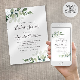 Elegant Eucalyptus Inbjudningskort för möhippan