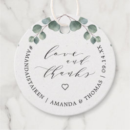 Elegant Eucalyptus Kärlek och tack Monogram Gåvor Etiketter