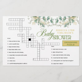 Elegant Eucalyptus Kön Neutral Baby Shower Game Brevpapper