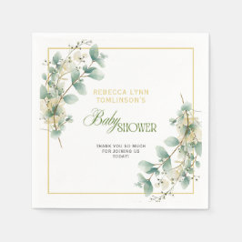 Elegant Eucalyptus Kön Neutral babystötare Pappersservett