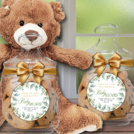 Elegant Eucalyptus Kön Neutral babystötare Runt Klistermärke