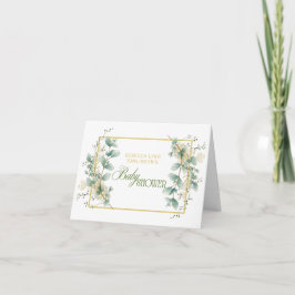 Elegant Eucalyptus Kön Neutral babystötare Tack Kort