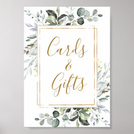 Elegant Eucalyptus-kort och Bröllop-tecken Poster