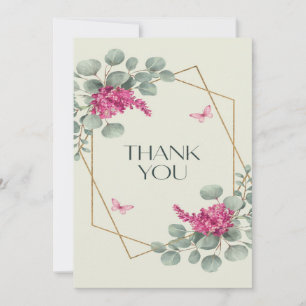 Elegant Eucalyptus & Lilac Personligt bröllp Tack Kort