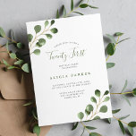 Elegant eucalyptus löv 21 år party inbjudningar<br><div class="desc">Rustik,  modern eucalyptus greenery foliage tjugoförsta födelsedagsfest inbjudan.</div>