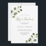 Elegant eucalyptus löv 50 års födelsedagsfest inbjudningar<br><div class="desc">Rustik,  modern vattenfärg eucalyptus greenery foliage Femtio och Fabulous femtionde födelsedagsfest inbjudan.</div>