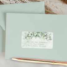 Elegant Eucalyptus Löv Bröllop Adress