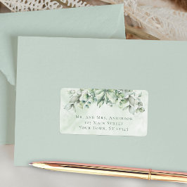 Elegant Eucalyptus Löv Bröllop Adress Adressetikett