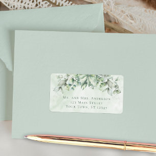 Elegant Eucalyptus Löv Bröllop Adress Adressetikett