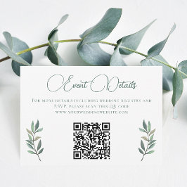 Elegant Eucalyptus Löv Bröllop QR-kod OSA Kort
