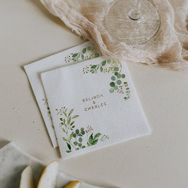 Elegant Eucalyptus Löv Greenery Bröllop Napkin Pappersservett