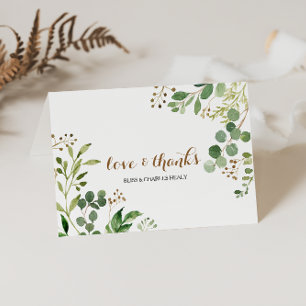 Elegant Eucalyptus Löv Greenery Bröllop Tack Kort