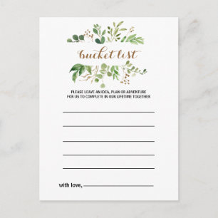 Elegant Eucalyptus Löv Greenery Bucket List Cards Vykort
