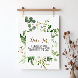 Elegant Eucalyptus Löv Greenery Date Burk Poster