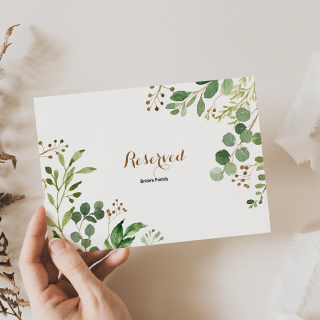 Elegant Eucalyptus Löv Greenery Reserved Sign (Skapare uppladdad)