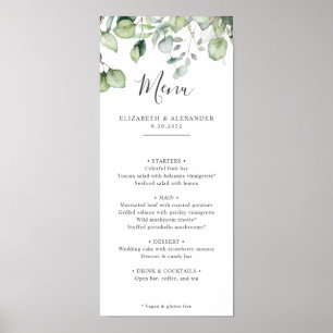Elegant eucalyptus löv greenery simple bröllop poster