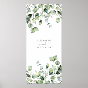 Elegant eucalyptus löv greenery simple bröllop poster