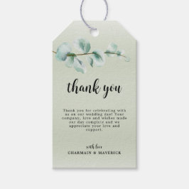 Elegant Eucalyptus löv Greenery Tack favör Presentetikett