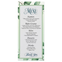 Elegant Eucalyptus Löv Modern Bröllop Menu