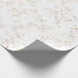 Elegant Eucalyptus Lövs Faux Guld Söt Presentpapper