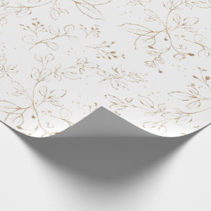 Elegant Eucalyptus Lövs Faux Guld Söt Presentpapper