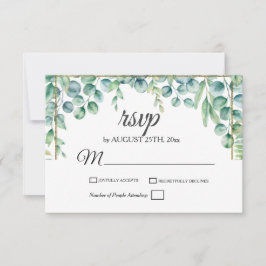 Elegant Eucalyptus Lövs Greenery Blommigt Bröllop OSA Kort