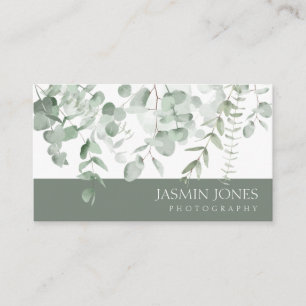Elegant Eucalyptus Lövs Greenery Foliage Visitkort