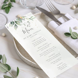 Elegant Eucalyptus Lövs Greenery Guld Bröllop Meny