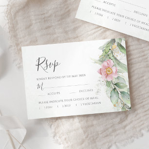 Elegant Eucalyptus Lövs Greenery Guld Bröllop OSA Kort
