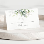 Elegant Eucalyptus Lövs Greenery Guld Bröllop Placeringskort<br><div class="desc">Vackra bröllop-platskort med vattenfärgad eukalyptus och guld löv. Perfektens val för bröllop utomhus.</div>