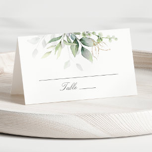 Elegant Eucalyptus Lövs Greenery Guld Bröllop Placeringskort