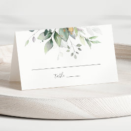 Elegant Eucalyptus Lövs Greenery Guld Bröllop Placeringskort
