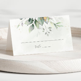 Elegant Eucalyptus Lövs Greenery Guld Bröllop Placeringskort