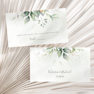 Elegant Eucalyptus Lövs Greenery Guld Bröllop Placeringskort